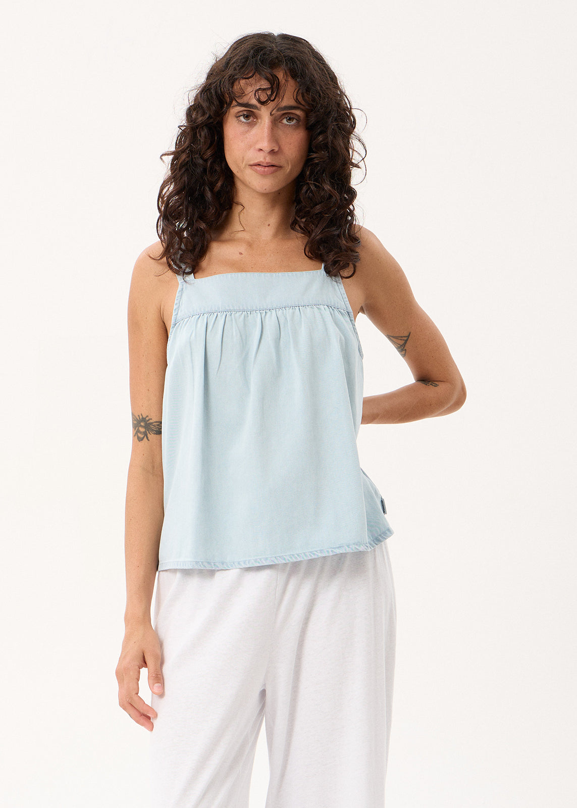 AFENDS Candice - Chambray Cami Top - Light Blue