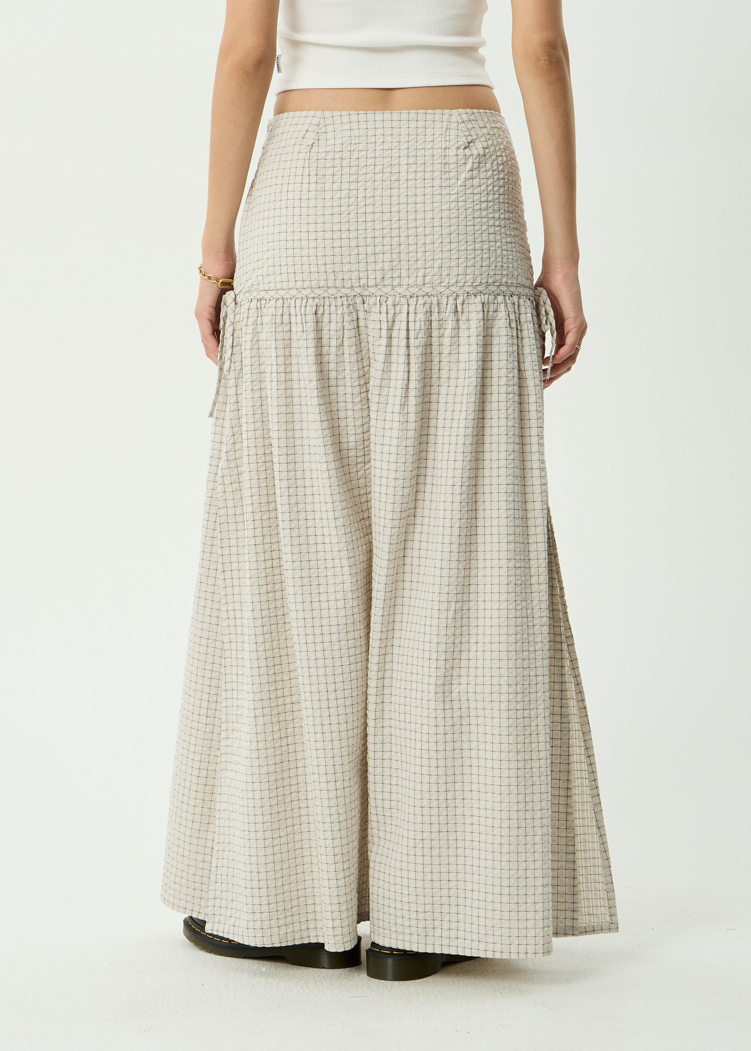 AFENDS Womens Nadia - Maxi Skirt - Reverb Moonbeam Check