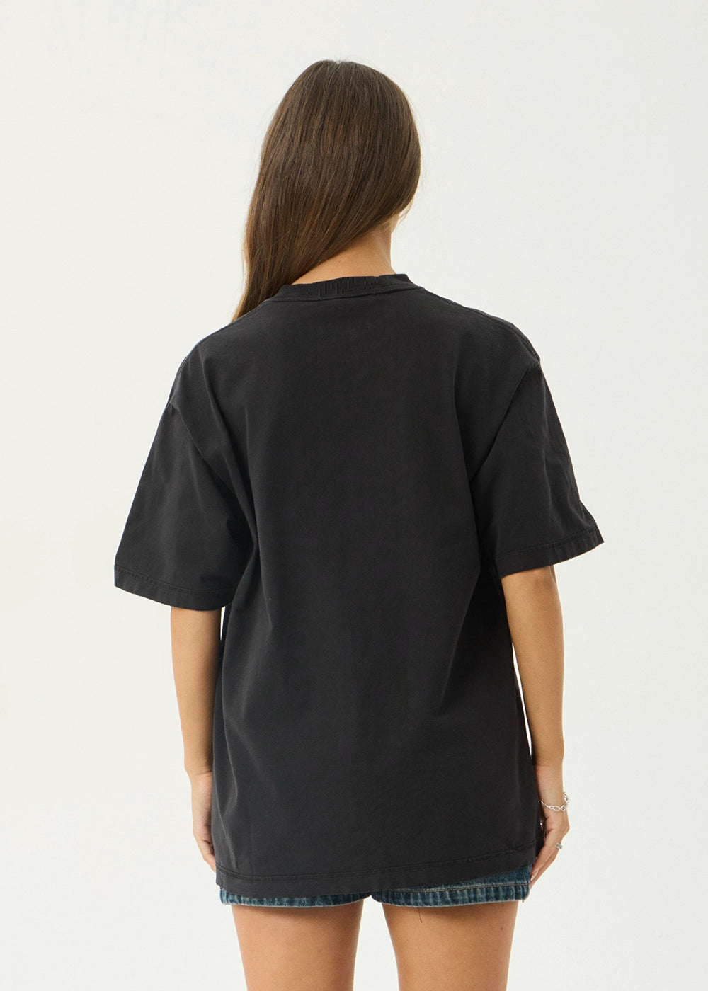 AFENDS Mens Research - Heavyweight Boxy Tee - Stone Black
