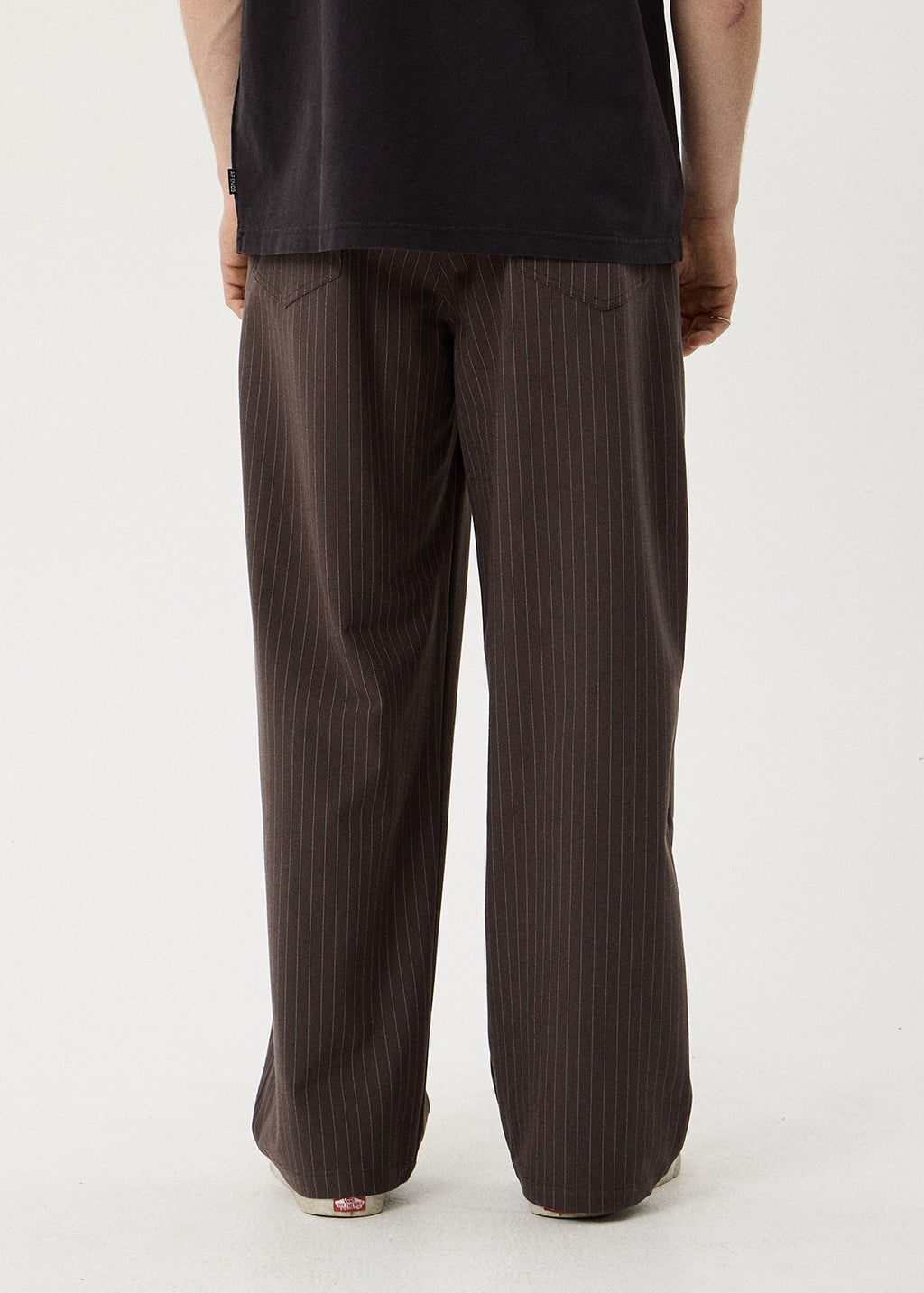 AFENDS Business - Pleated Pants - Coffee Stripe