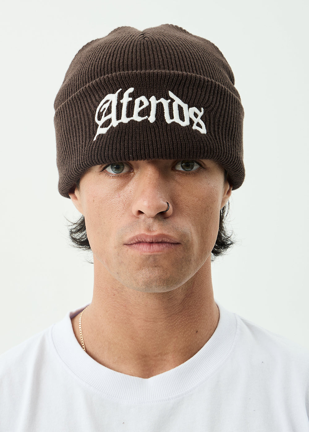 AFENDS Mens Home - Cuffed Beanie - Coffee
