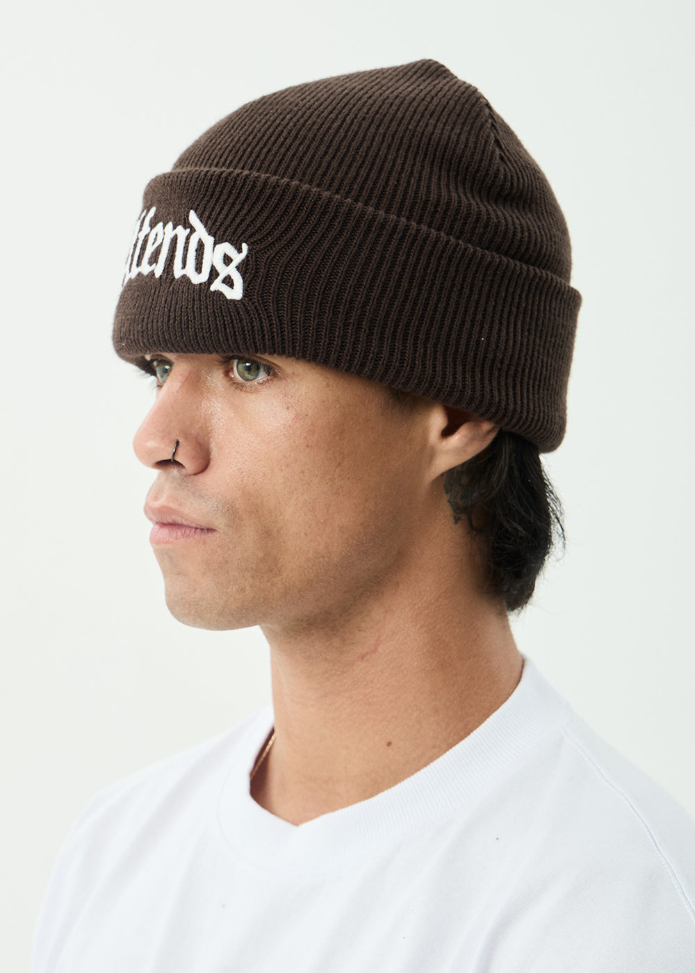 AFENDS Mens Home - Cuffed Beanie - Coffee