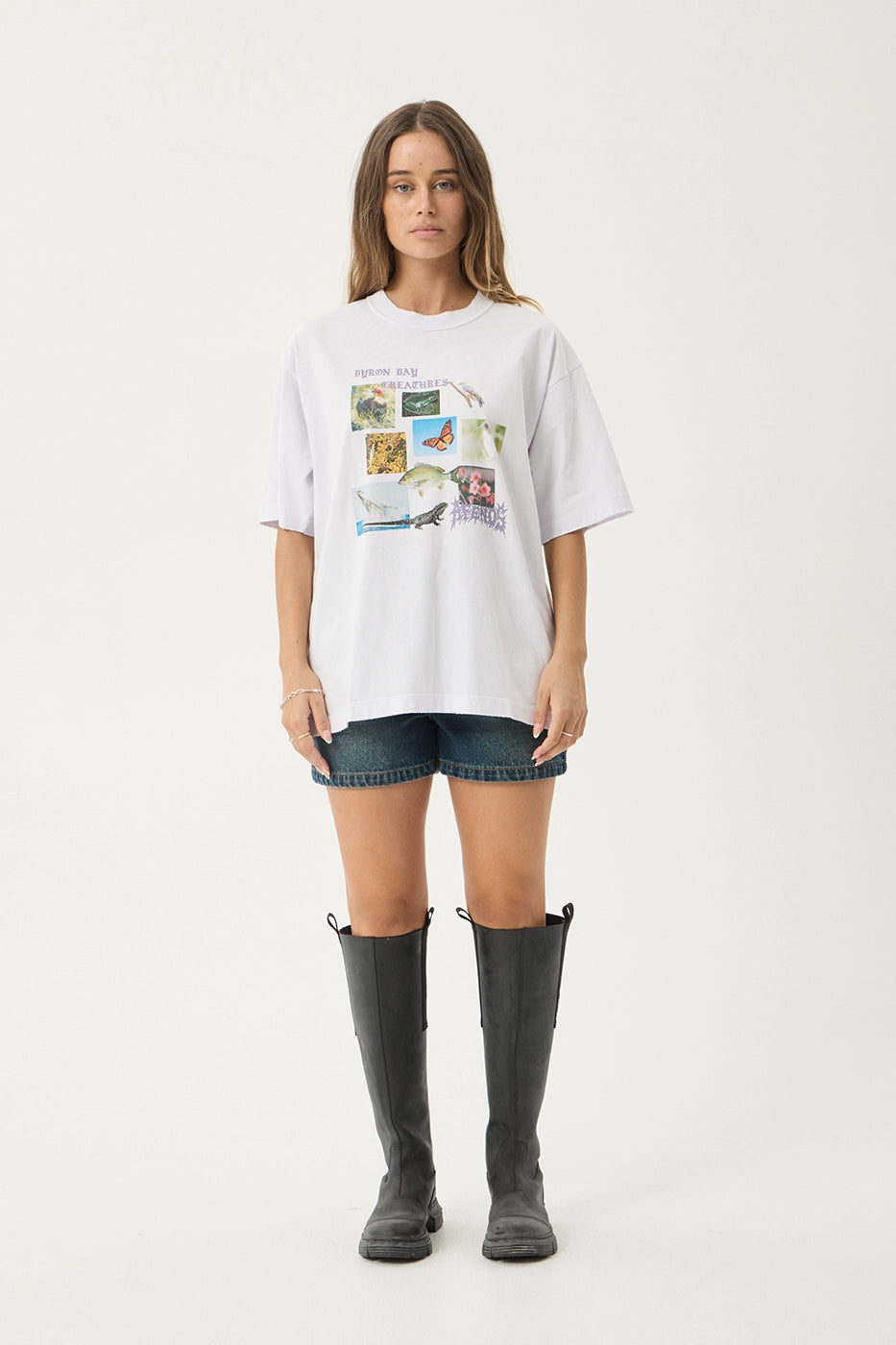 AFENDS Mens Creatures - Boxy Tee - White
