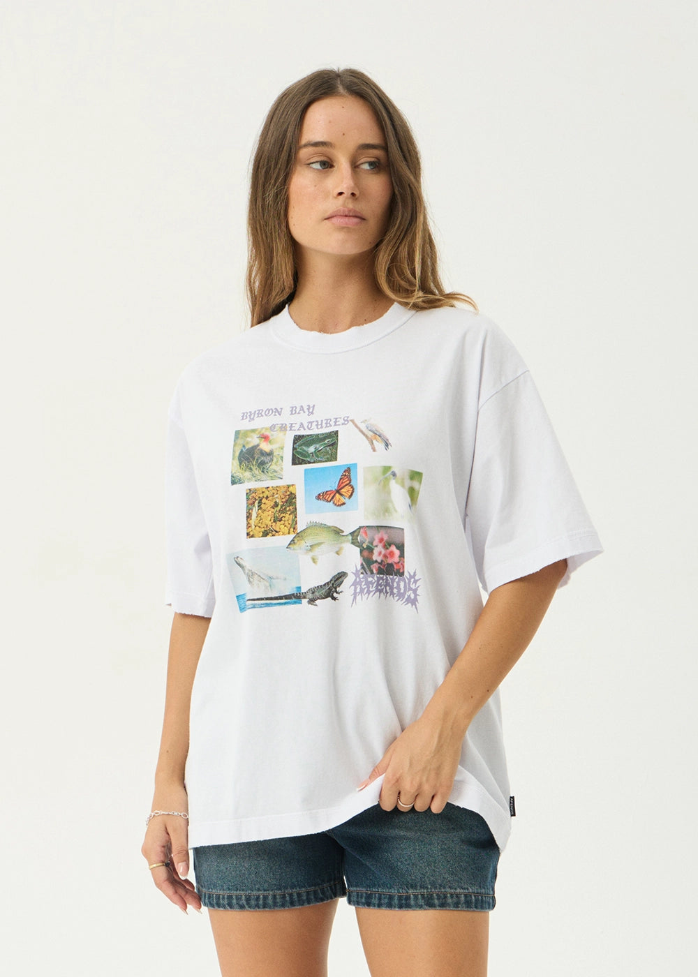 AFENDS Mens Creatures - Boxy Tee - White