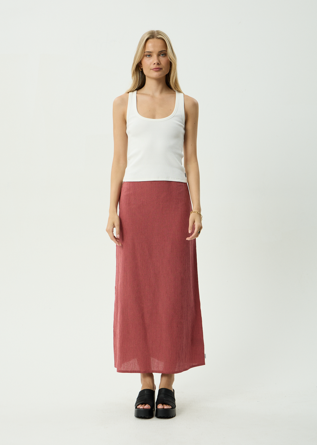 AFENDS Womens Kali - Maxi Skirt - Indy Rose Check