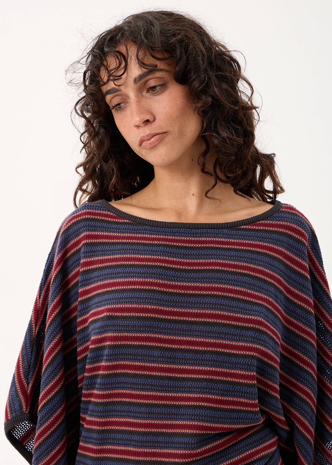 AFENDS Vance - Knit Batwing Top - Club Stripe