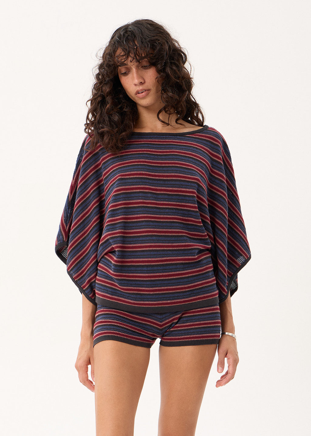 AFENDS Vance - Knit Batwing Top - Club Stripe