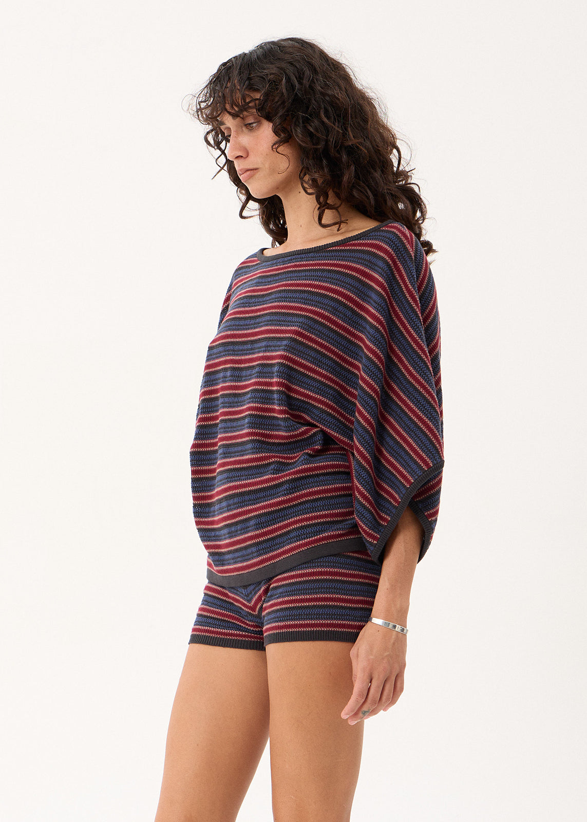 AFENDS Vance - Knit Batwing Top - Club Stripe