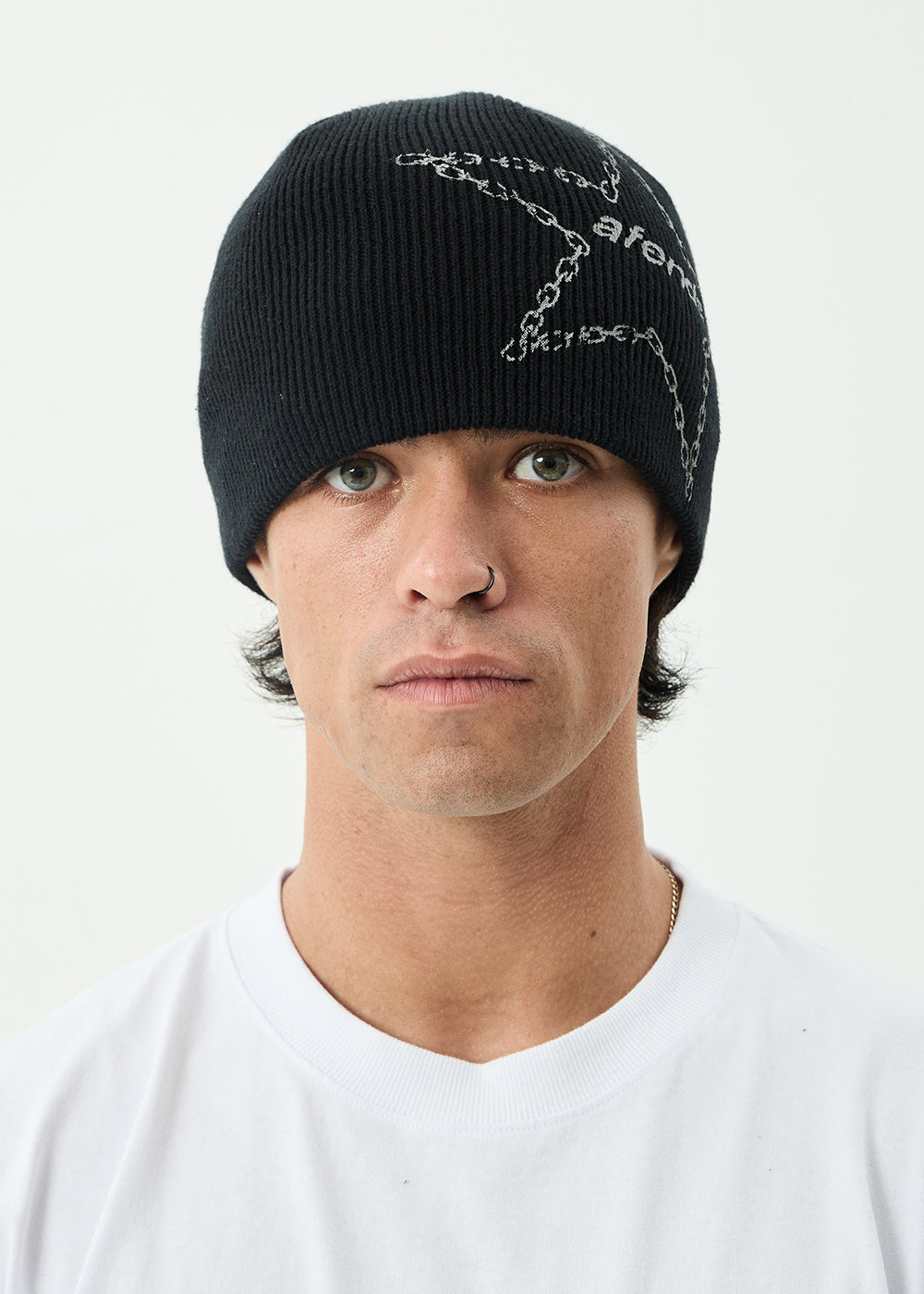 AFENDS Mens Chains - Beanie - Black
