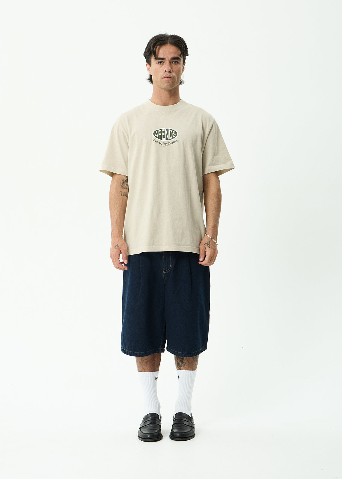 AFENDS Destroyed - Retro Tee - Moonbeam