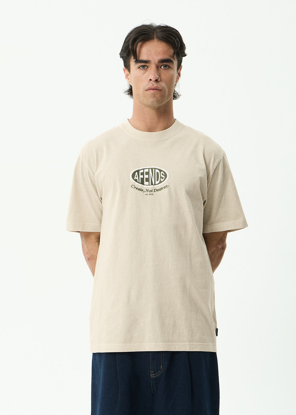 AFENDS Destroyed - Retro Tee - Moonbeam