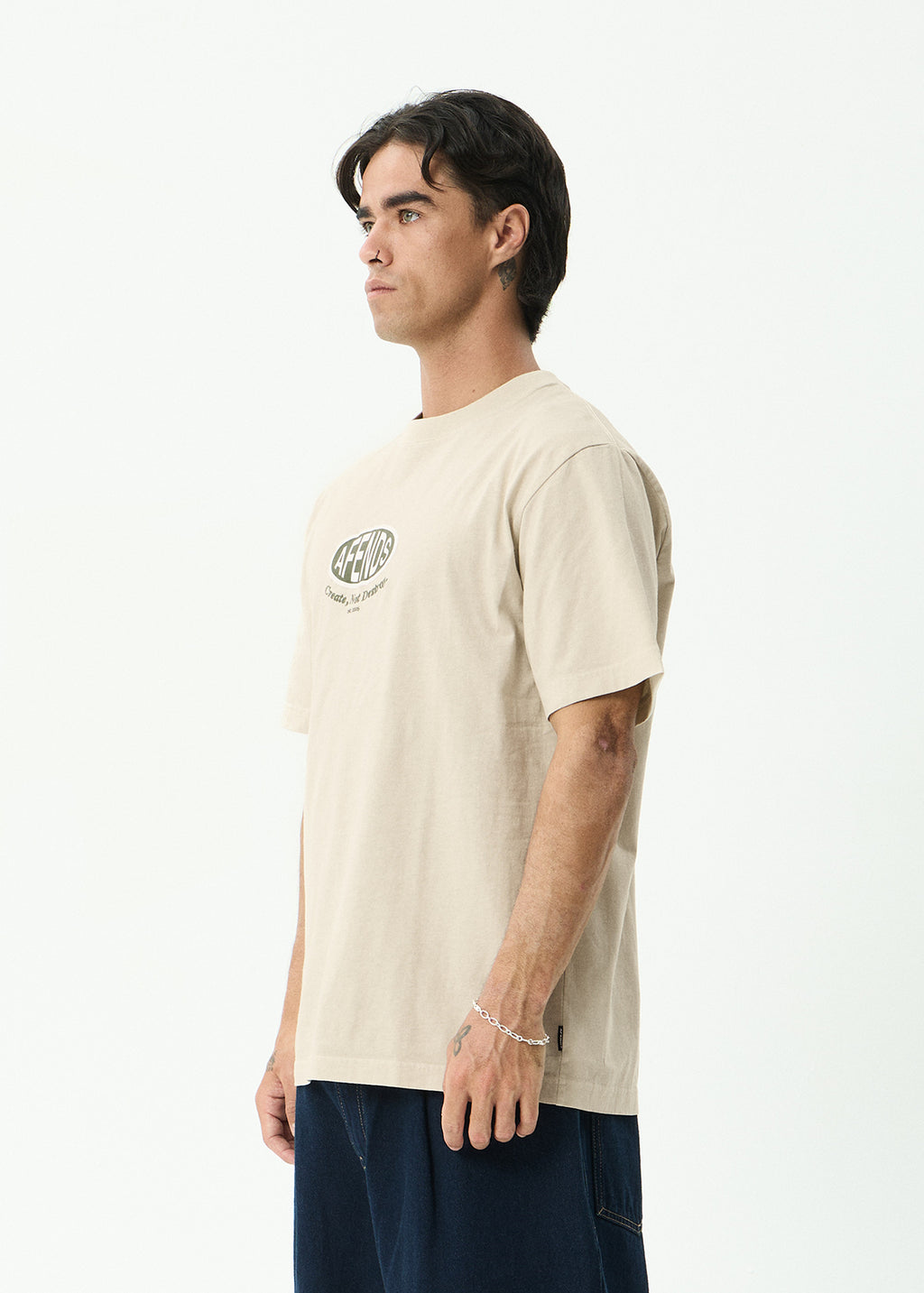 AFENDS Destroyed - Retro Tee - Moonbeam
