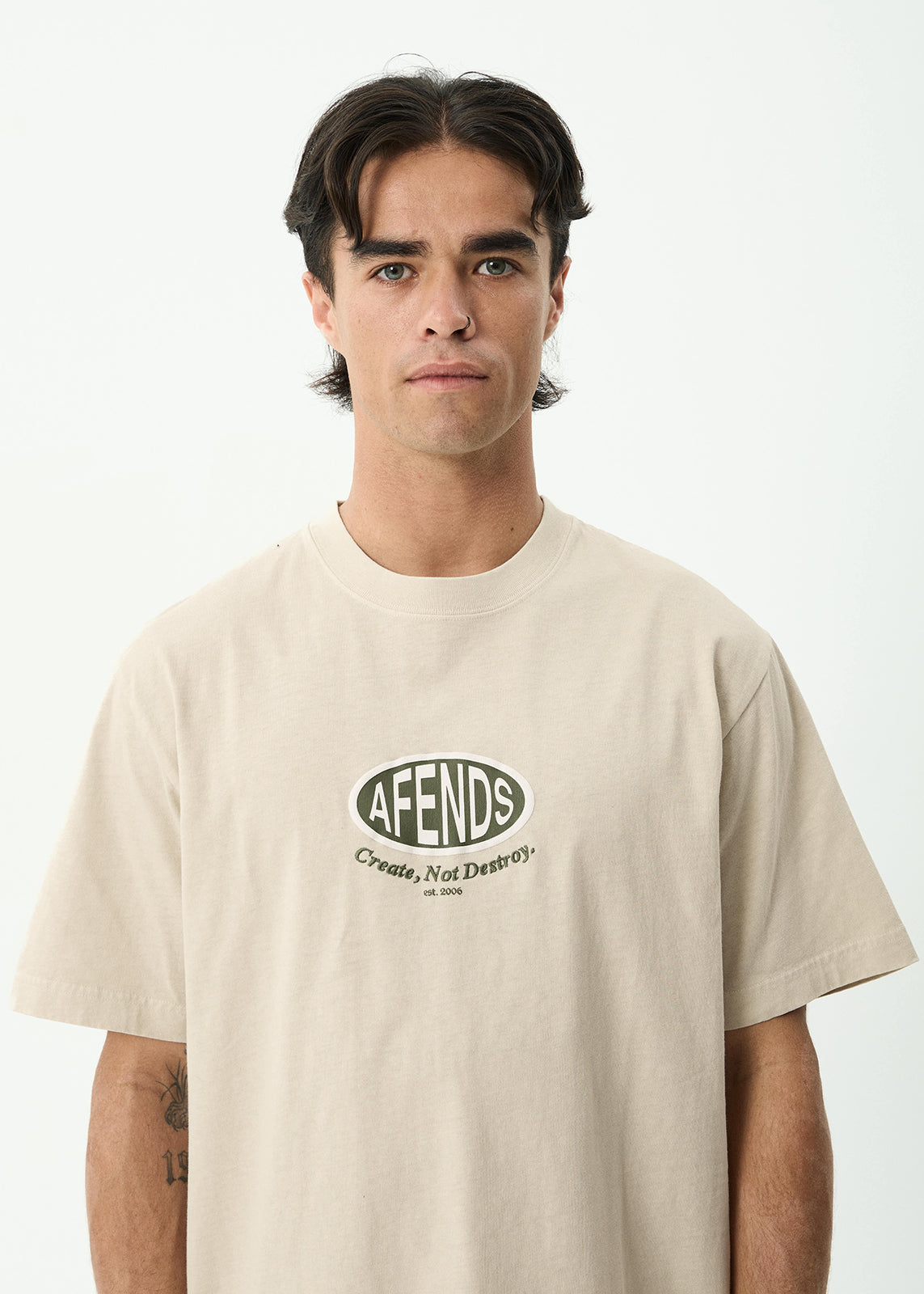 AFENDS Destroyed - Retro Tee - Moonbeam