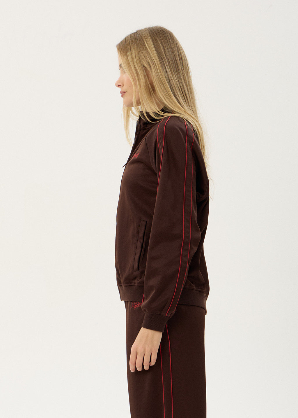 AFENDS Womens Avenue - Track Jacket - Coffee