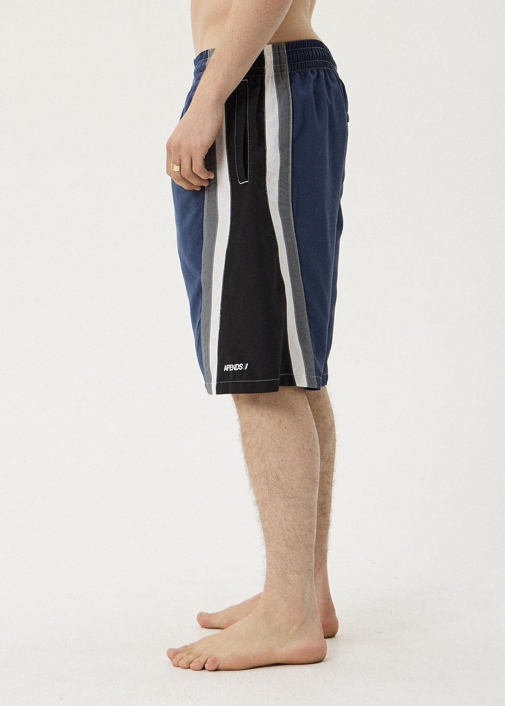 AFENDS Tallows - Swim Short 22" - Black / Blue