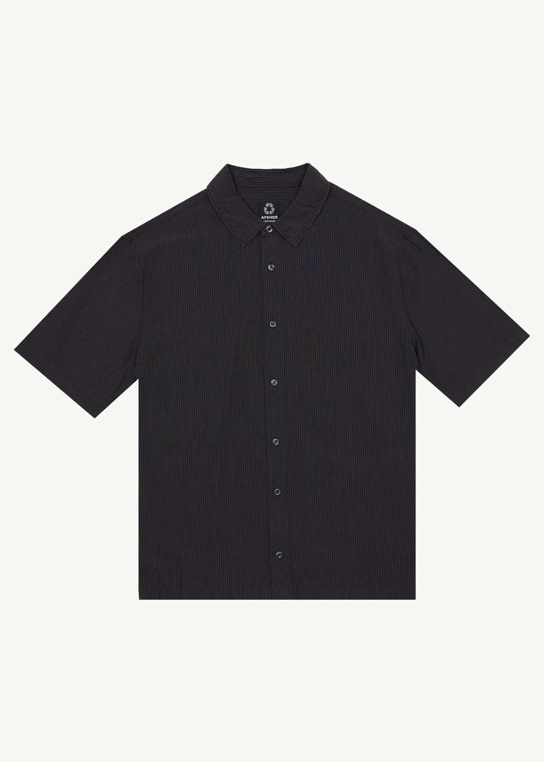 AFENDS Mens Intergalactic - Short Sleeve Shirt - Black Stripe 