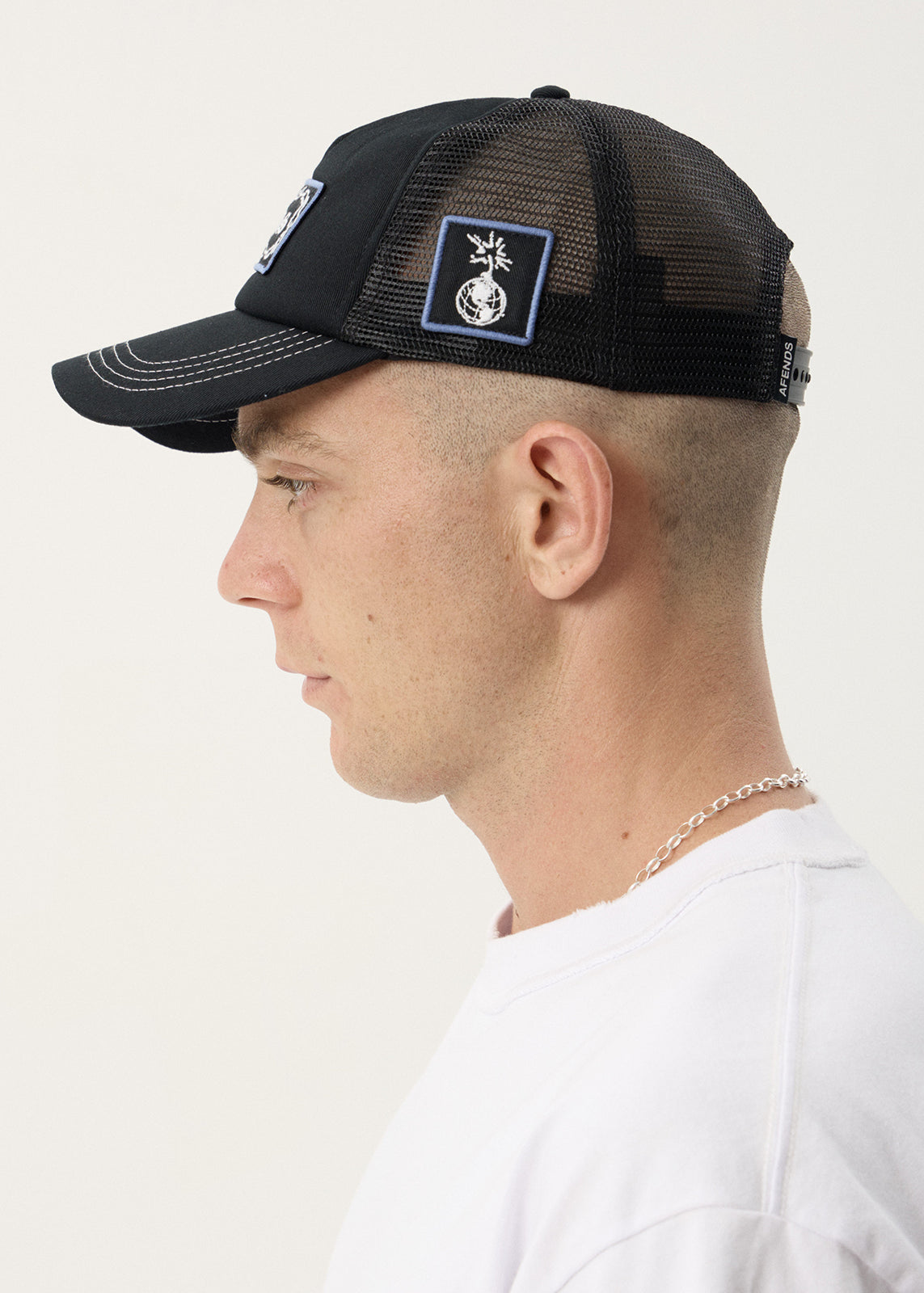 AFENDS Unisex Spiritual - Mesh Trucker Cap - Black