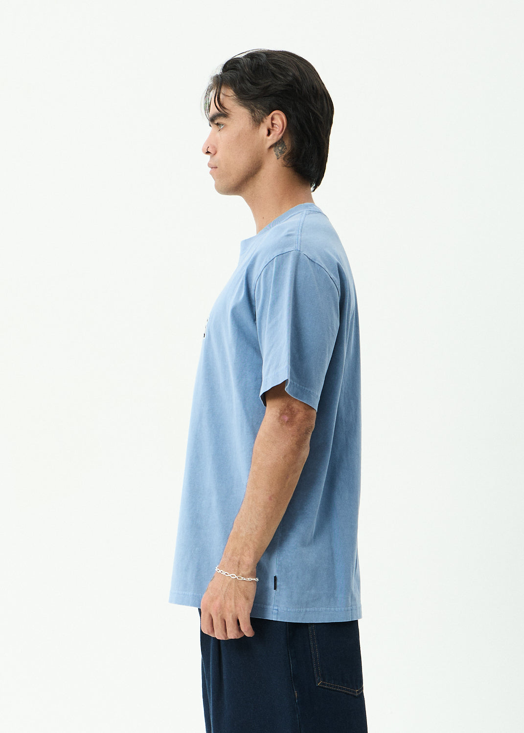 AFENDS Home - Retro Tee - Washed Slate Blue