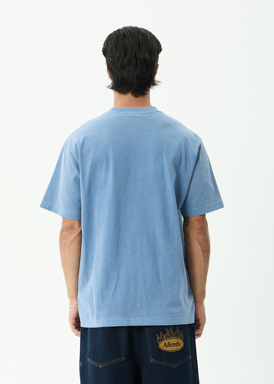 AFENDS Home - Retro Tee - Washed Slate Blue