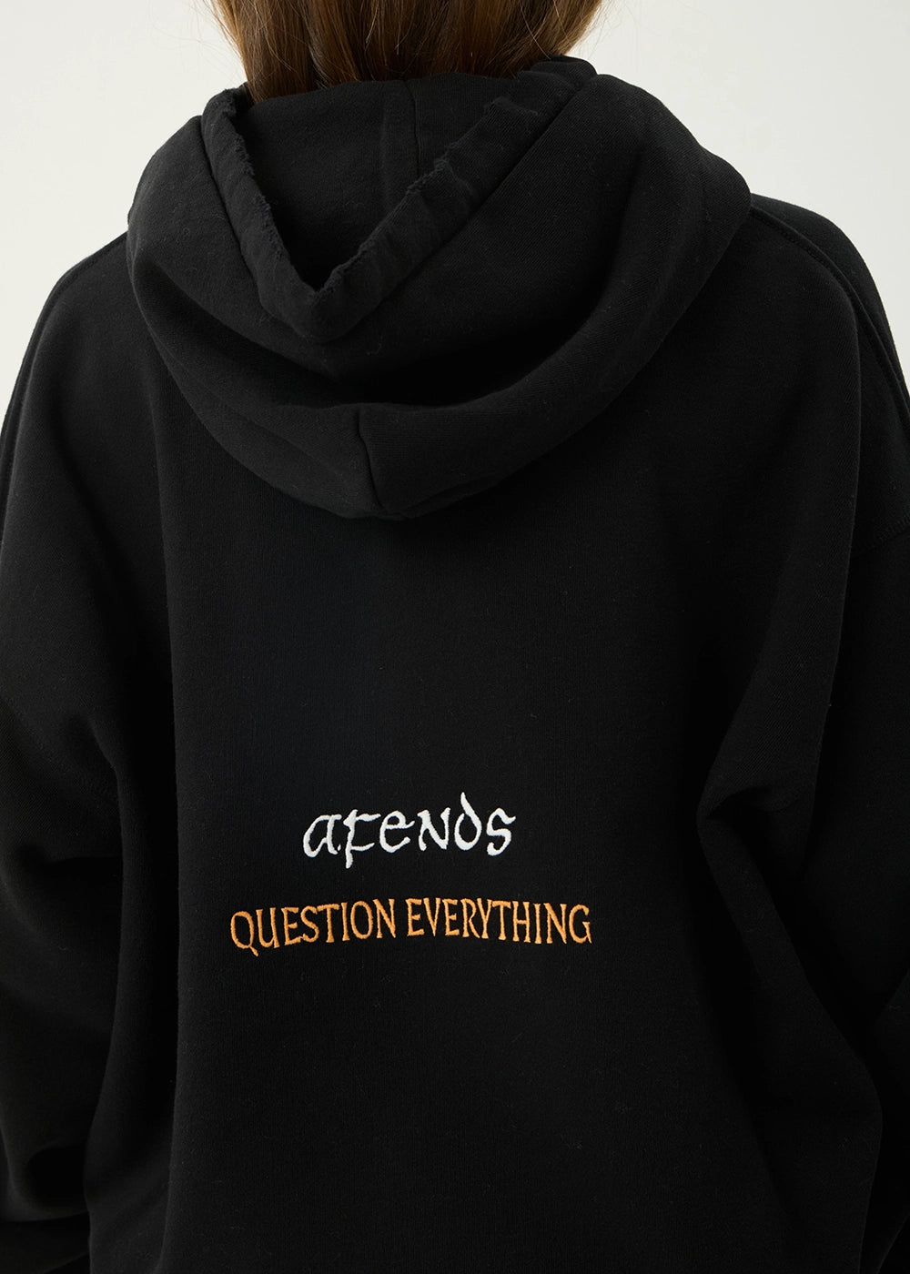 AFENDS Mens Leap - Boxy Pull On Hood - Black