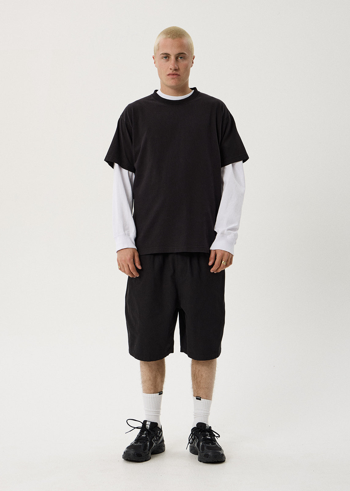 AFENDS Ninety Eights - Oversized Short 21" - Black