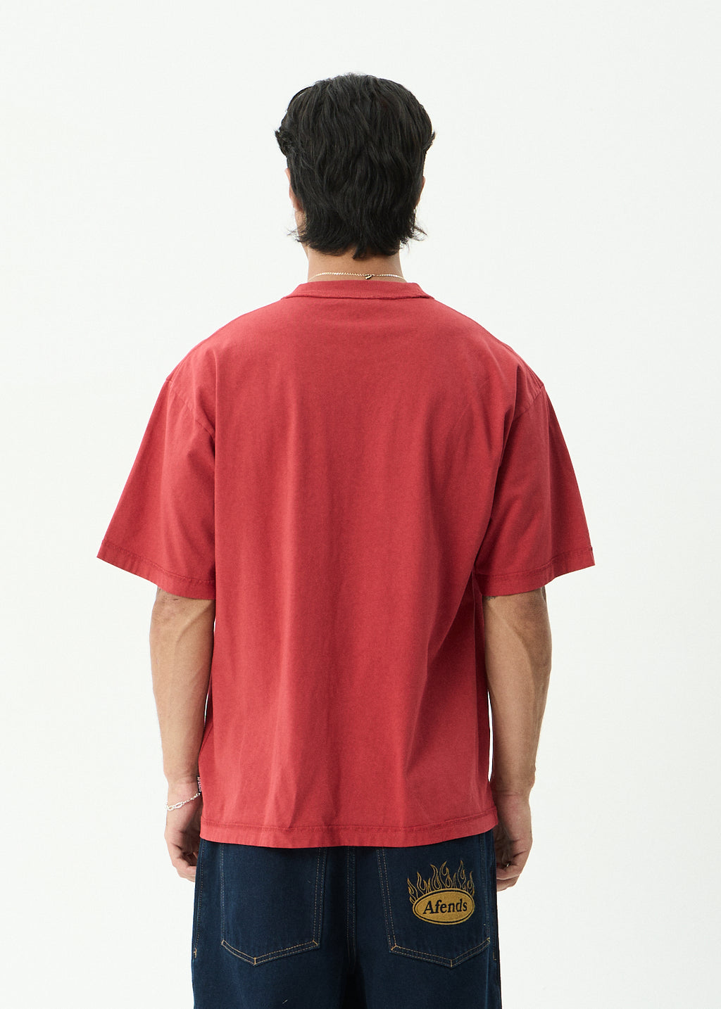 AFENDS Script - Boxy Tee - Vintage Cherry