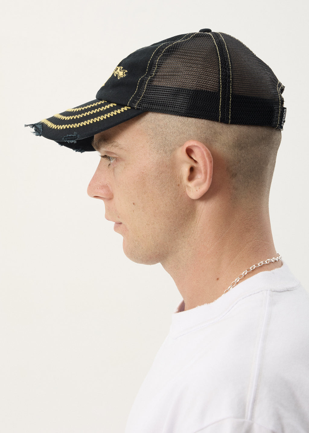 AFENDS Unisex Heavy Parts - Six Panel Mesh Cap - Stone Black