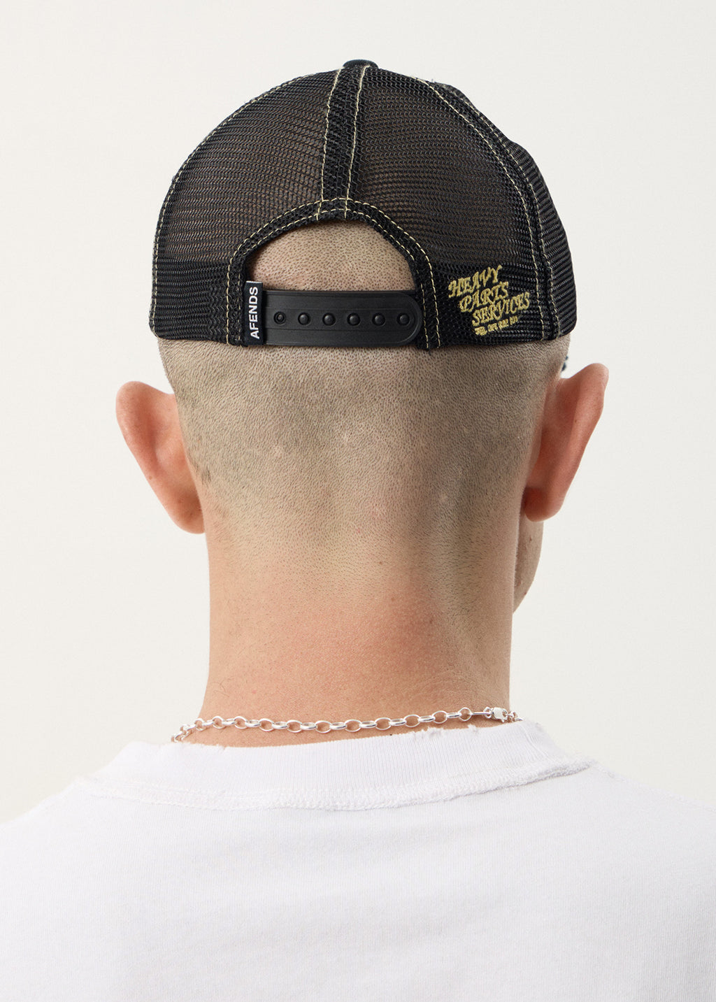 AFENDS Unisex Heavy Parts - Six Panel Mesh Cap - Stone Black