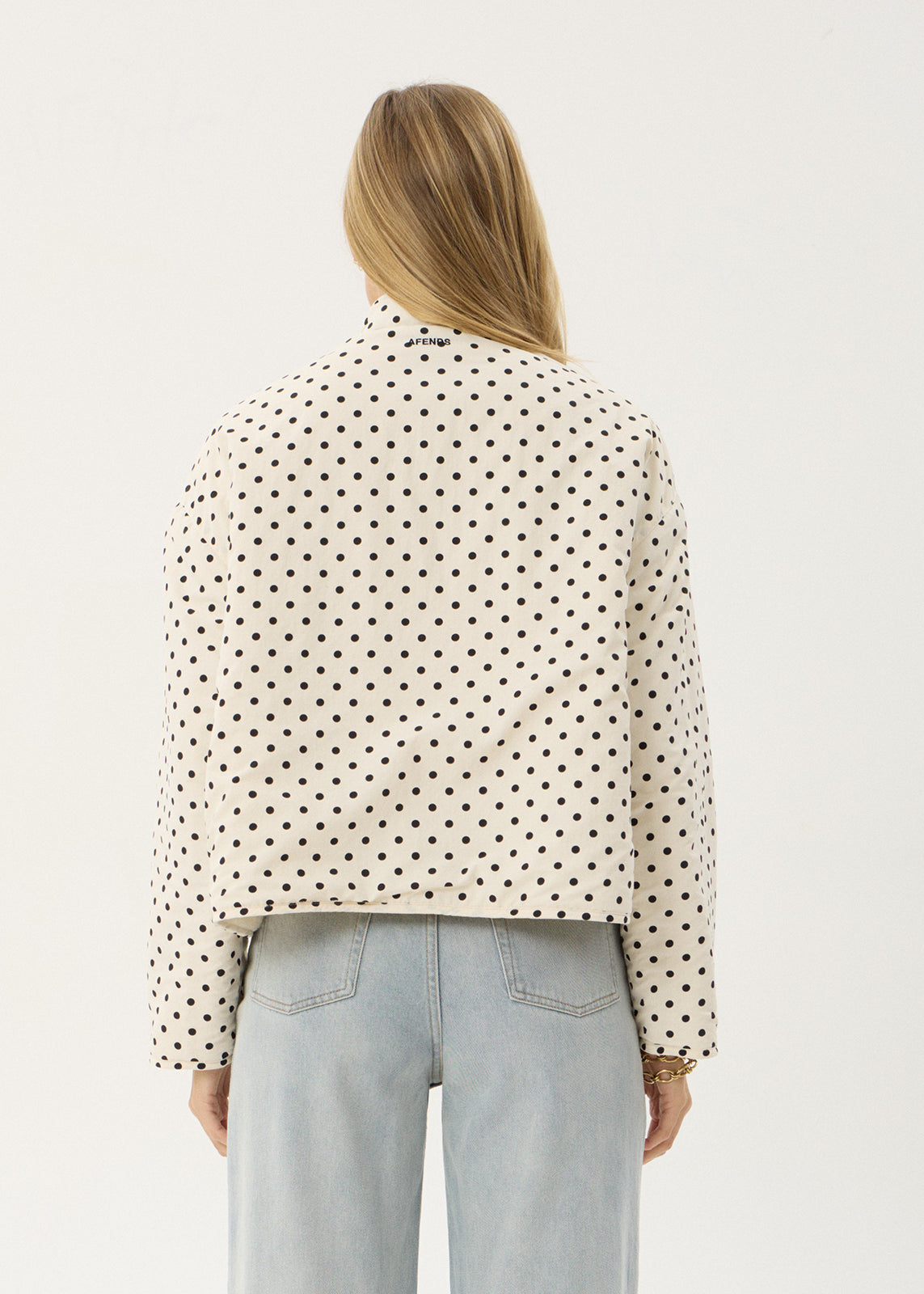 AFENDS Womens Berlin - Reversible Polar Fleece Jacket - Moonbeam