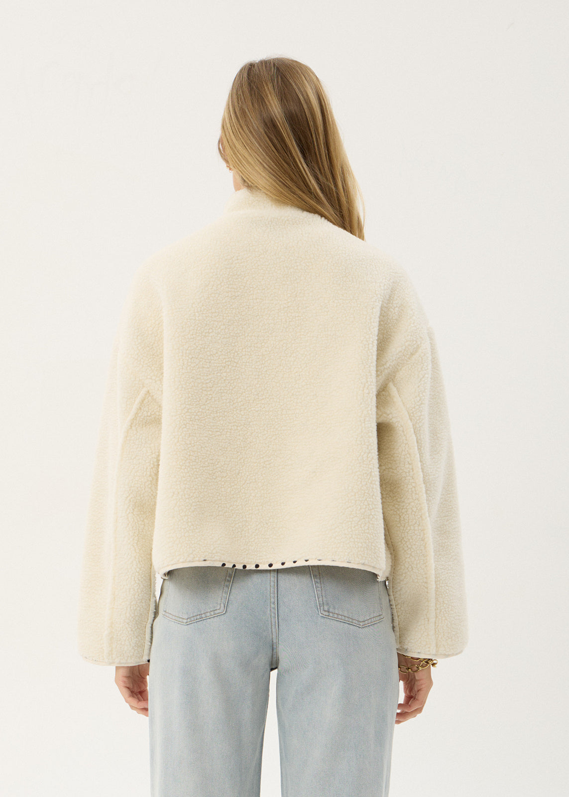 AFENDS Womens Berlin - Reversible Polar Fleece Jacket - Moonbeam
