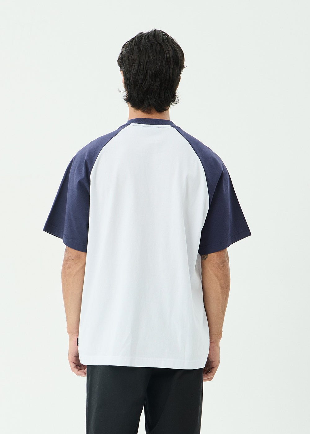 AFENDS Mens Hooked - Heavyweight Raglan Tee - White