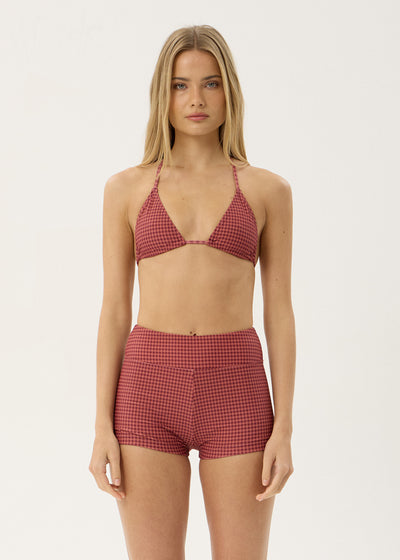 AFENDS Womens Indy - Bikini Top - Rose Check