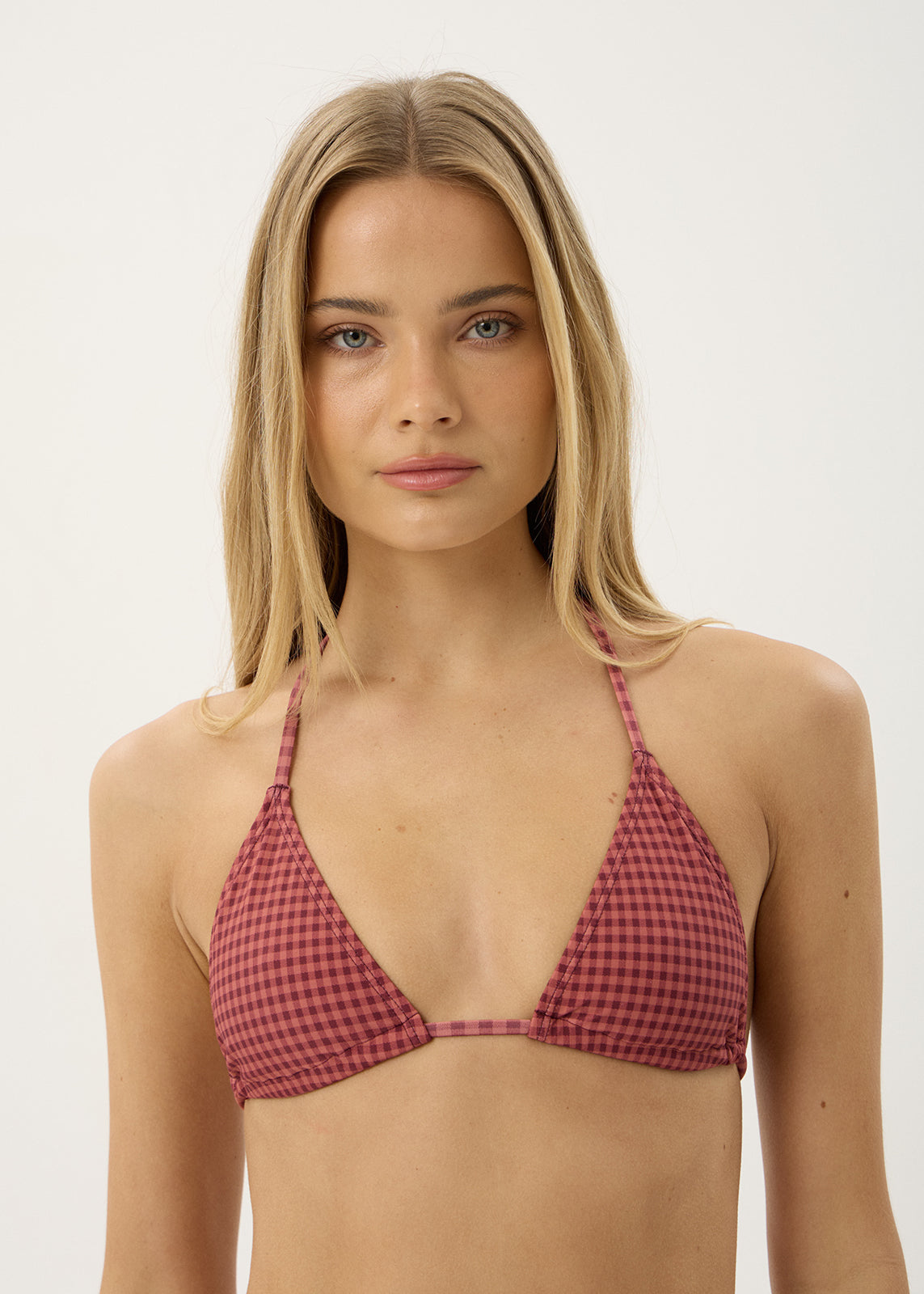 AFENDS Womens Indy - Bikini Top - Rose Check
