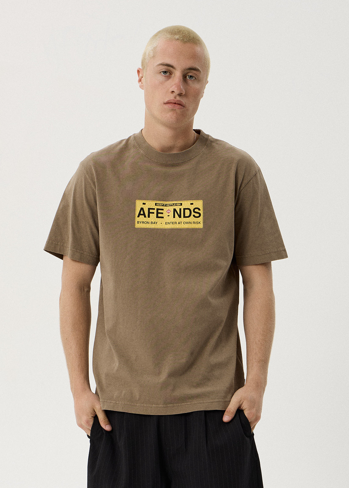 AFENDS Risk - Retro Tee - Vintage Fossil