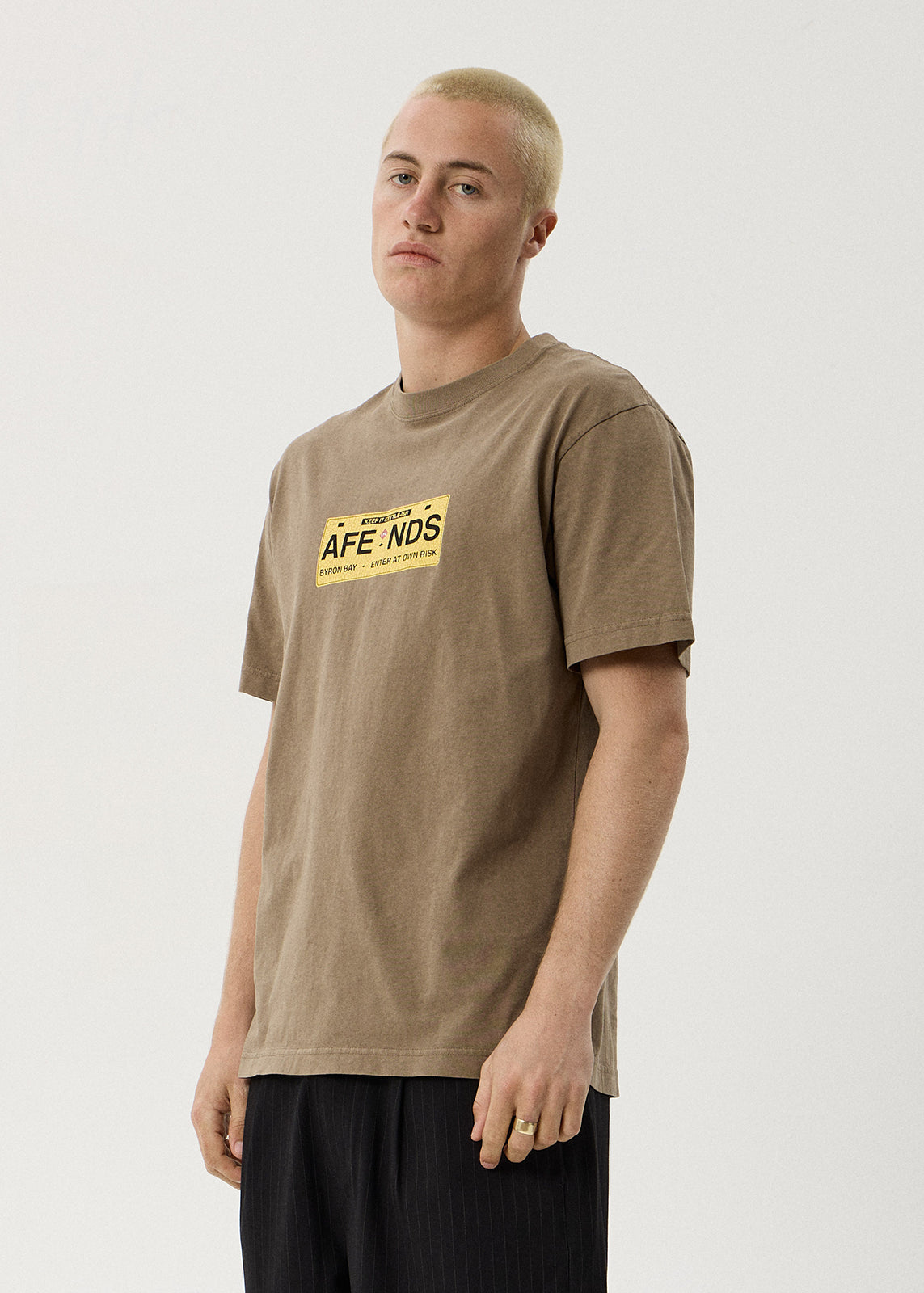 AFENDS Risk - Retro Tee - Vintage Fossil