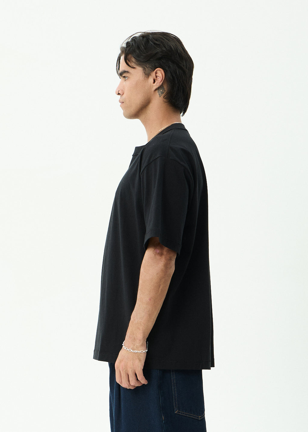 AFENDS Script - Boxy Tee - Black