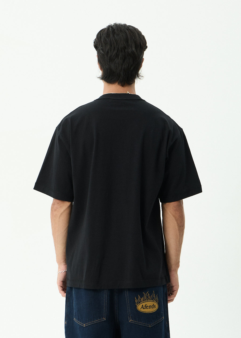 AFENDS Script - Boxy Tee - Black