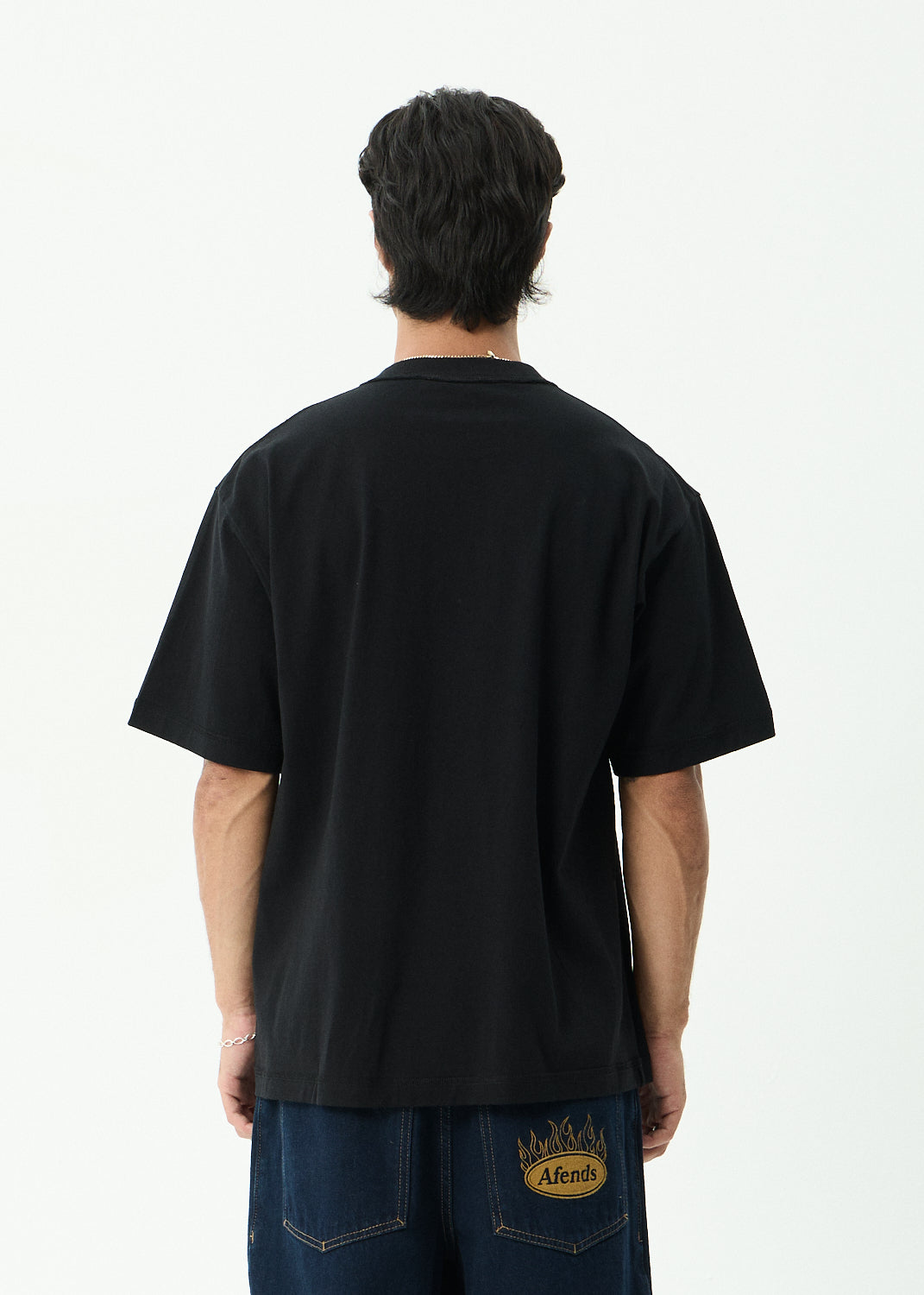 AFENDS Script - Boxy Tee - Black