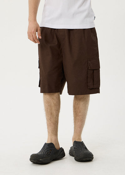 AFENDS Ninety Eights - Oversized Cargo Short 21" - Coffee