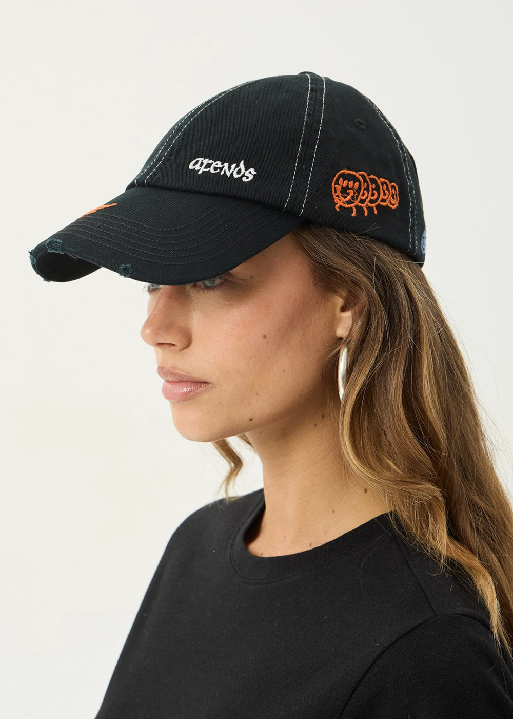 AFENDS Mens Leap - Six Panel Cap - Stone Black