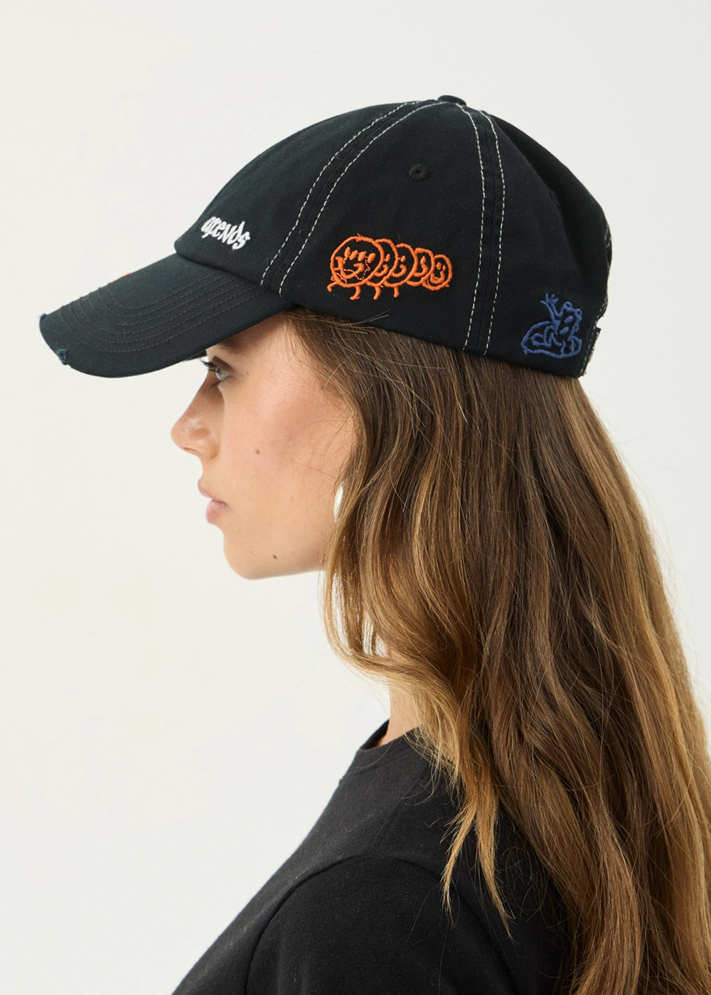 AFENDS Mens Leap - Six Panel Cap - Stone Black