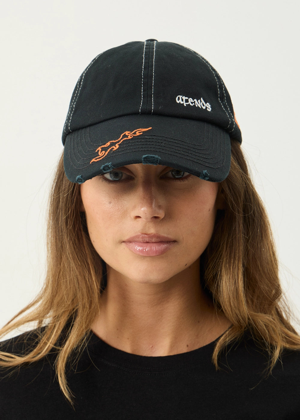 AFENDS Mens Leap - Six Panel Cap - Stone Black