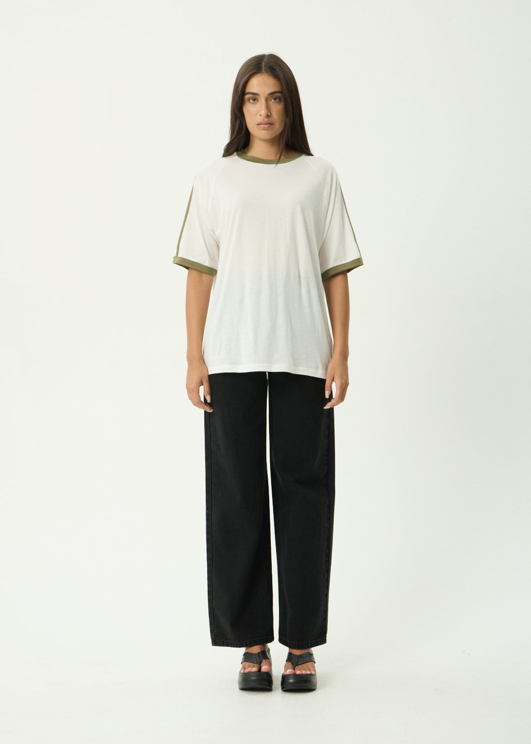 AFENDS Smokeshow - Oversized Raglan Tee - White