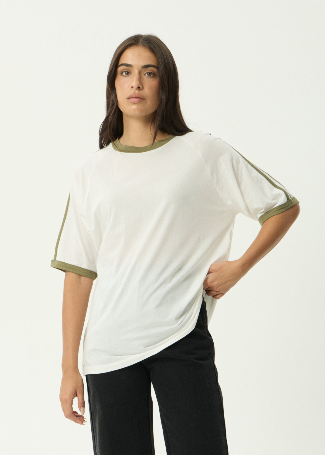 AFENDS Smokeshow - Oversized Raglan Tee - White