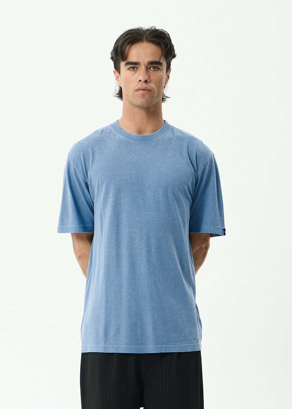 AFENDS Classic - Retro Tee - Washed Slate Blue