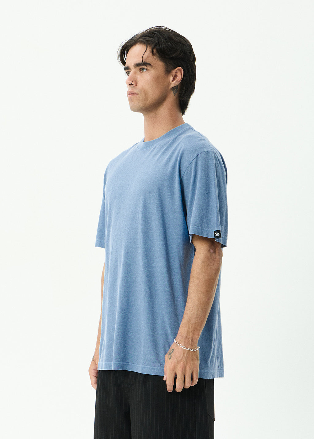 AFENDS Classic - Retro Tee - Washed Slate Blue