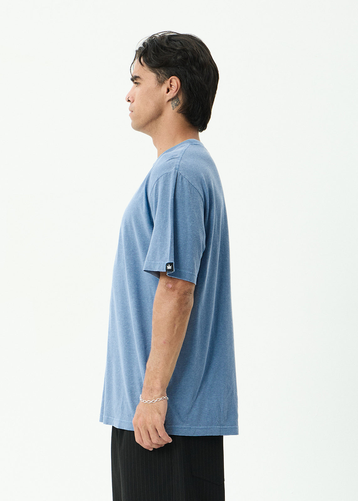 AFENDS Classic - Retro Tee - Washed Slate Blue