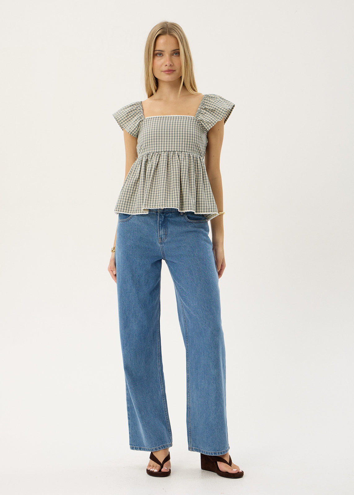 AFENDS Womens Drew - Top - Vice Alpine Check