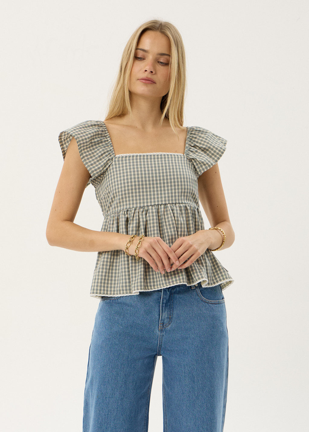 AFENDS Womens Drew - Top - Vice Alpine Check