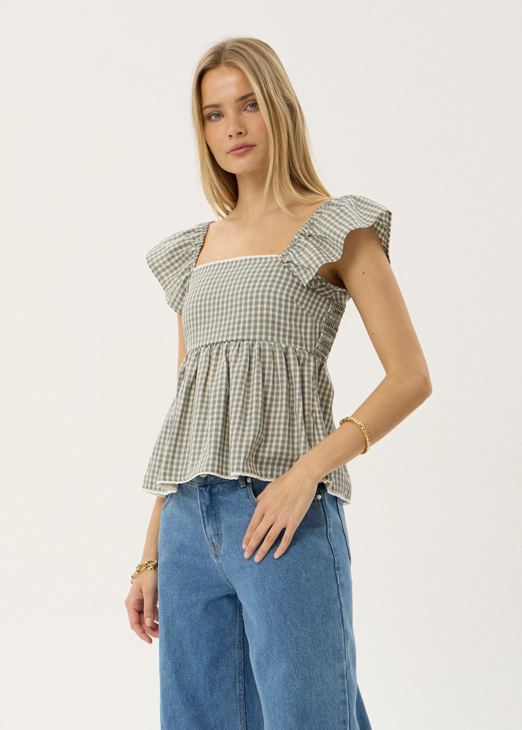 AFENDS Womens Drew - Top - Vice Alpine Check